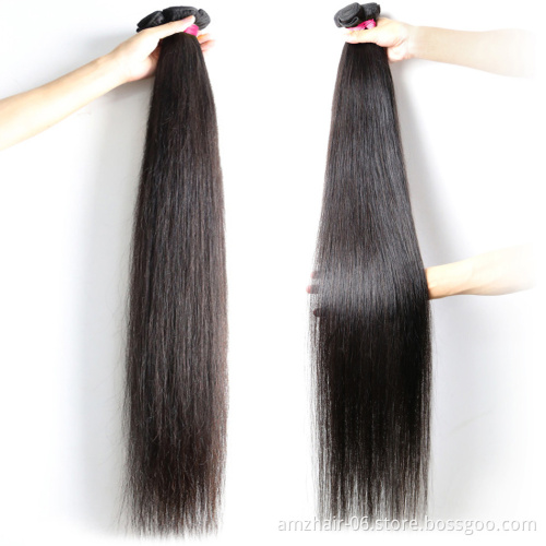 1B Natural Color Straight Long Brazilian Virgin Human Hair Weave Bundles Wholesale 10A 11A Cuticle Aligned Remy Hair Extension